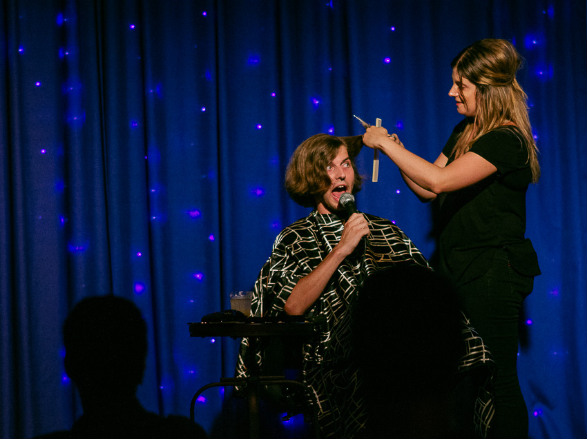 An Indoor Lady - Two Bits: Comedians On Stage Getting Haircuts 20140710-velv-08