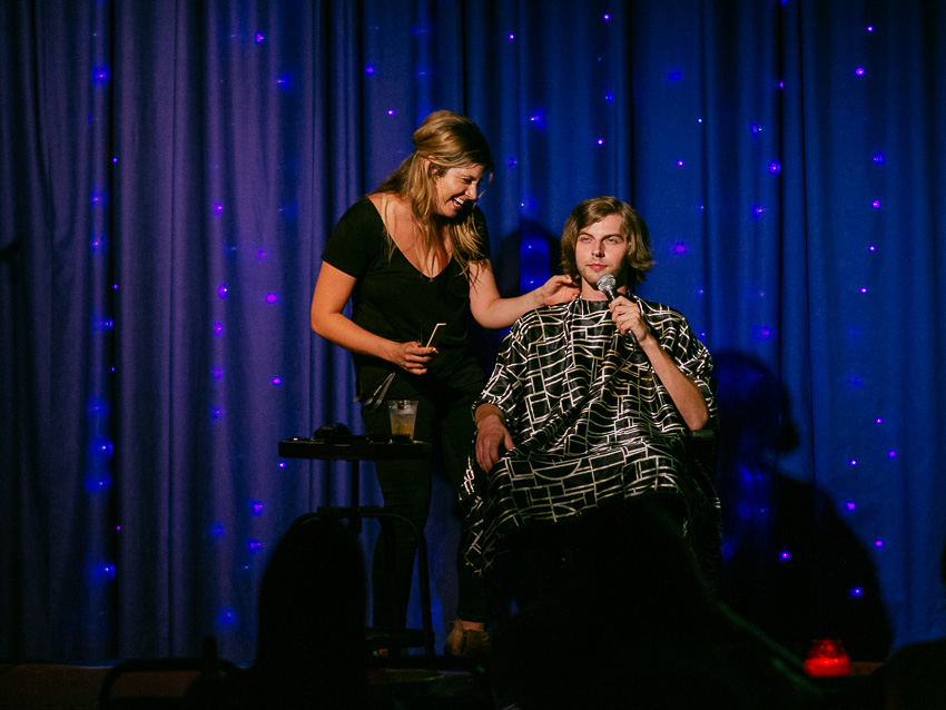 An Indoor Lady - Two Bits: Comedians On Stage Getting Haircuts 20140710-velv-09